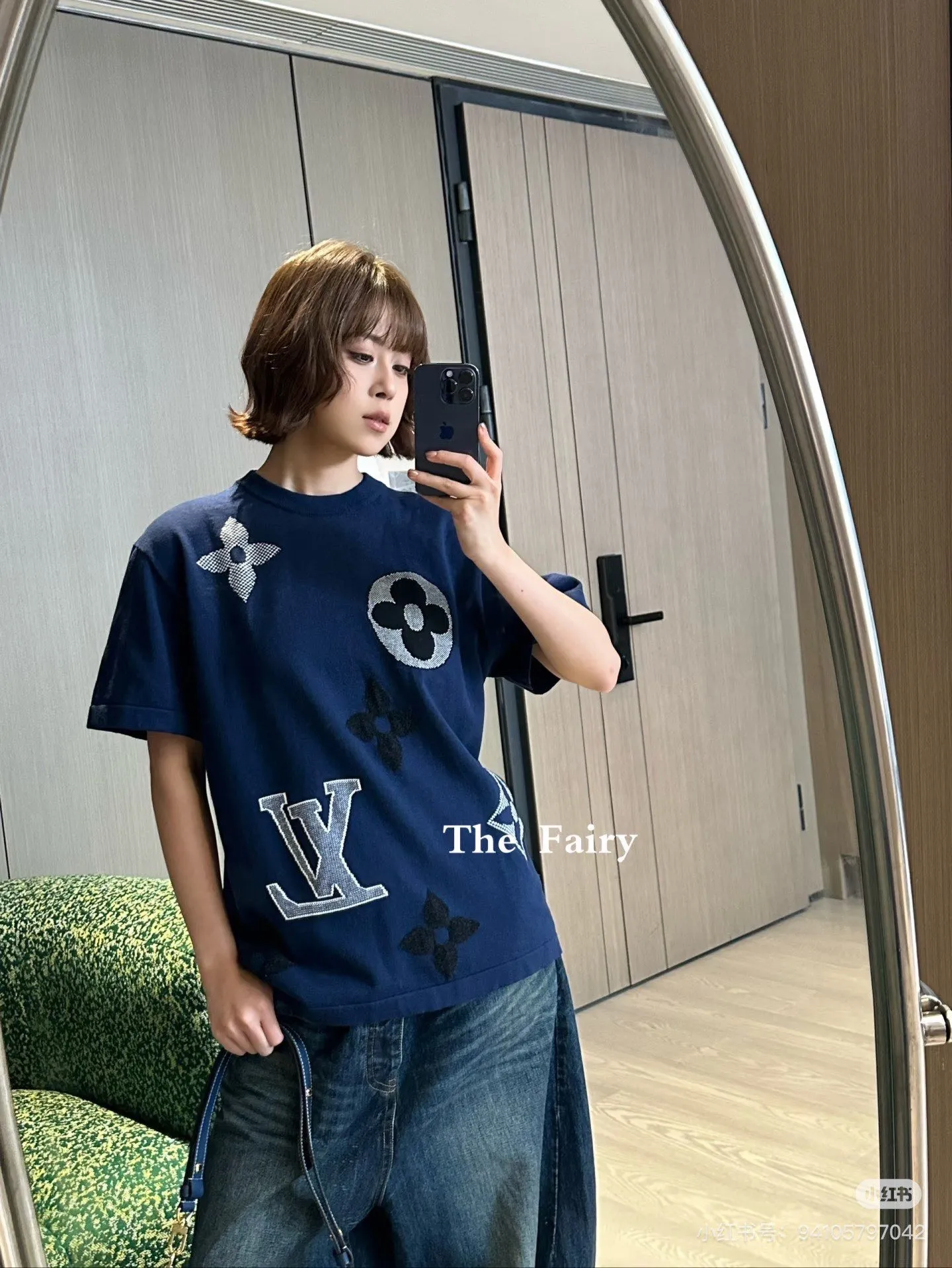 Louis Vuitton/Louis Vuitton 26ss old flower jacquard knitted short sleeves